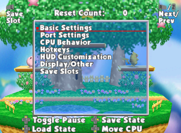 LabRat settings menu over Dream Land