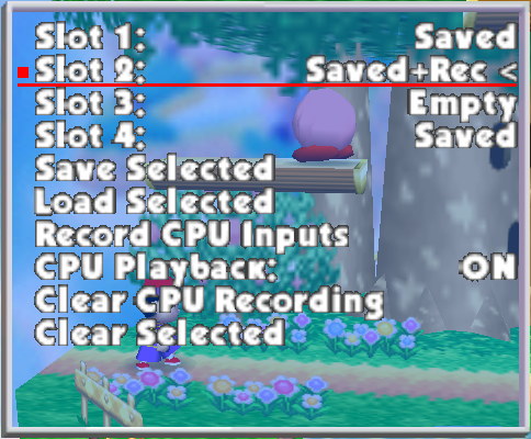 LabRat save slots and CPU recording menu